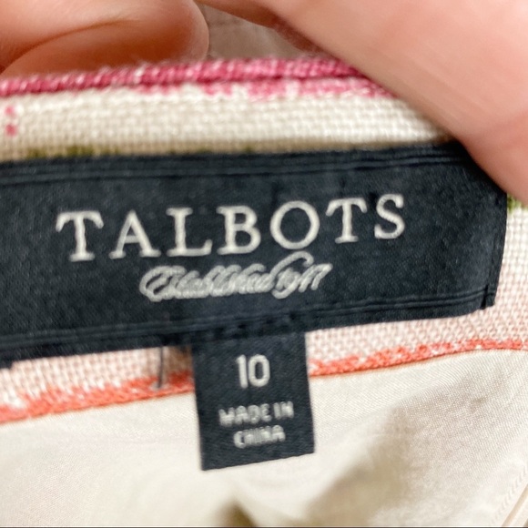 TALBOTS Linen Striped Pencil Skirt 10 Lightweight - Picture 5 of 6
